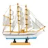 Miniatura Barco Navio Veleiro Madeira Base Azul 21x4x21cm B
