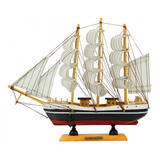 Miniatura Barco Navio Veleiro Madeira Vermelho 25 5x5x30cm