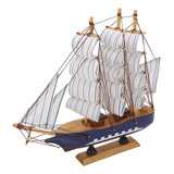 Miniatura Barco Veleiro De Madeira 30cm Branco P Entrega