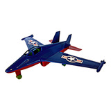 Miniatura Brinquedo Avião Jato De Combate Caça Azul Usa Army