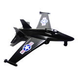 Miniatura Brinquedo Avião Jato De Combate Preto Usa Air Army