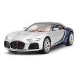 Miniatura Bugatti Atlantic 1 24 20cm Som Led Buzina Prata
