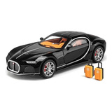 Miniatura Bugatti Atlantic 1 24 20cm Som led buzina Preto