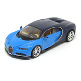 Miniatura Bugatti Chiron Azul Welly 1 24 Na Caixa