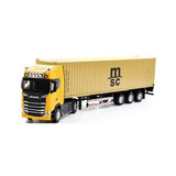 Miniatura Caminhão Carreta Scania Container Msc