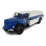 Miniatura Caminhao Mercedes L 6600 1950 T Azul 1 18 Minicham