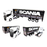 Miniatura Caminhão Scania R730 Carreta Lona Personalizada