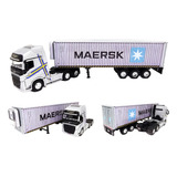 Miniatura Caminhão Volvo Carreta Container Refrigerado