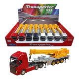 Miniatura Caminhão Volvo Vermelho Transporte Baú Escala 1 64