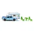 Miniatura Camionete Ford F150 Pick Up Camper Com Trailer Cor Azul