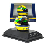 Miniatura Capacete Senna Primeira Vitória 1985 1 8 Minichamp