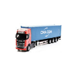 Miniatura Carreta Scania Container Escala 1 50 Cma Cgm