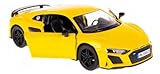 Miniatura Carrinho De Ferro Audi R8 2020 1 36 Coleção Amarelo 