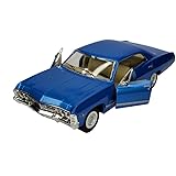Miniatura Carrinho De Ferro Chevrolet Impala 1967 Abre A Porta Carro Antigo De Coleção Metal Impala Azul 