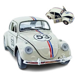 Miniatura Carrinho De Ferro Fusca Herbie 53 Abre 3 Portas