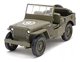Miniatura Carrinho De Ferro Jeep Militar De Guerra Willys