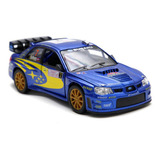 Miniatura Carrinho De Ferro Subaru Impreza Rally Metal 1 36 Cor Azul