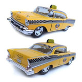 Miniatura Carrinho De Ferro Taxi Bel Air 1957 1/40 Coleção Cor Amarelo