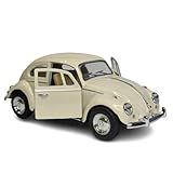 Miniatura Carrinho De Ferro Volkswagen Fusca Clássico Abre As Portas Carro Nacional -Bege-