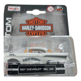 Miniatura Carro Hd Custom Chevrolet Bel Air 1957 1 64 Branco