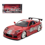 Miniatura Carro Mazda Rx 7 Dom Velozes E Furiosos 1 24 Jada Cor Vermelho