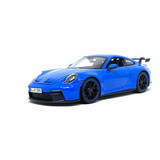 Miniatura Carro Porsche 911 Gt3 2022 1 18 Maisto Azul