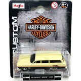 Miniatura Chev Biscayne 1962 Harley-davidson Maisto 1/64
