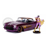 Miniatura Chevrolet Corvette 1957 C boneco Batgirl 1 24 Jada