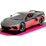 Miniatura Chevrolet Corvette 2020 Pink Slips 1 24 Jada Toys Cor Cinza Rosa
