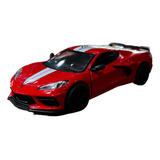 Miniatura Chevrolet Corvette C8 Livery Edition Vermelho 1 36