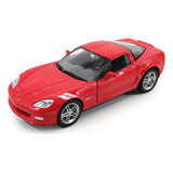 Miniatura Chevrolet Corvette Vermelho 2007 escala 1 24 lucky