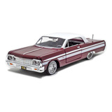 Miniatura Chevrolet Impala 1964 Low Rider 1 24 Motormax Cor Vermelho