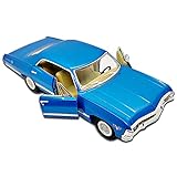 Miniatura Chevrolet Impala 4 Portas 1967 Azul Kinsmart Miniatura De Carros Antigos Escala 1 43