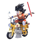 Miniatura Criança Son Goku Na Motocicleta Dragon Ball 15cm