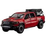 Miniatura De Carrinho Dodge Ram Ferro Vermelho Com Rodas Giratórias 34 Cm
