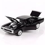 Miniatura De Carro Dodge Charger 1970 De Metal - Escala 1-32 - Miniatura De Ferro Com Luz- Som- Fricção Incluindo Abertura Das Portas- Capô Do Motor E Porta-malas