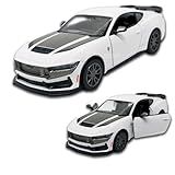Miniatura De Carro Ford Mustang Dark Horse 2024 1/38 12 Cm, Carrinho De Ferro Miniatura, Abertura De Portas, Com Fricção, Carrinhos De Coleção Kinsmart (branco)