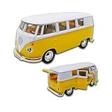 Miniatura De Carro Kombi 1969 Em Metal Carrinho De Ferro Kombi 1 32 13 CM RMZ City Amarelo E Branco