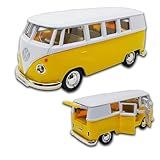 Miniatura De Carro Kombi 1969 Em Metal Carrinho De Ferro Kombi 1 32 13 CM RMZ City Amarelo E Branco