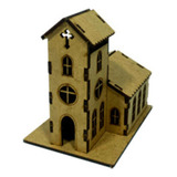 Miniatura De Igreja Para Maquetes Tamanho Pequeno Em Mdf Cru