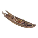 Miniatura De Madeira Artesanal Canoa Navio Náutico Mini