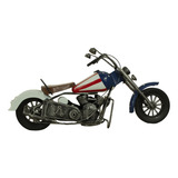 Miniatura De Moto Estilo Chopper Em Metal Decorativa Coleção