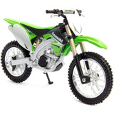 Miniatura De Moto Kawasaki Kx 450f Verde 1 18 Burago Cross