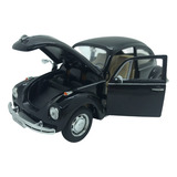 Miniatura De Volkswagen Beetle Fusca Preto 1 24 Welly Novo