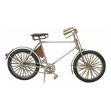 Miniatura Decorativa Bicicleta Em Metal Prateado 23cm Dr0137