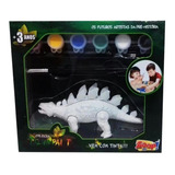 Miniatura Dinossauro Com Tinta Reutilizável Dino Paint 3ano