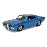 Miniatura Dodge Charger R t 1969 Azul 1 25 Maisto