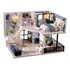  Miniatura Dollhouse Kit Realista Mini 3d Casa Madeira Linda