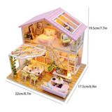 Miniatura Dollhouse Lindo Kit Realista Mini Casa Rosa Sweet