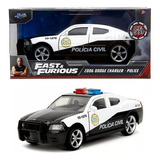 Miniatura Em Metal Velozes E Furiosos 1 32 Jada Cor 2006 Dodge Charger Policia Civil